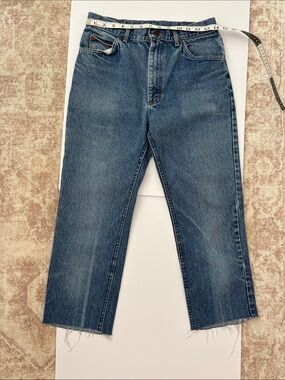 Vintage Lee Classic Straight-Leg Blue Denim crop/ankle Jeans